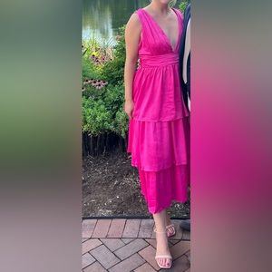 Satin hot pink Lulu dress